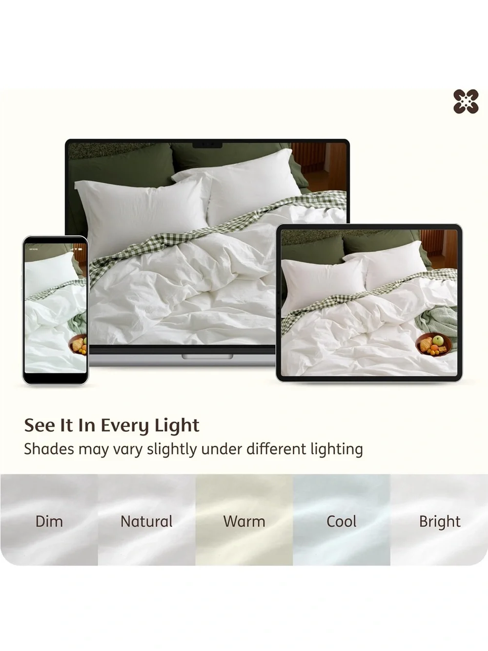 NEW 100% Washed Cotton Duvet Cover Oversized King. Natural White Minimalist.